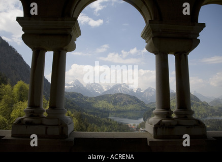 Blick vom Schloss Neuschwanstein, Bayern, Deutschland Stockfoto