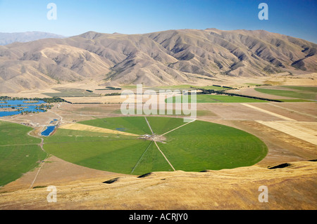 Riesige Rotary-Bewässerung-Schema in der Nähe von Twizel Mackenzie Country Südinsel Neuseeland Stockfoto