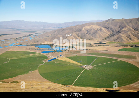 Riesige Rotary-Bewässerung-Schema in der Nähe von Twizel Mackenzie Country Südinsel Neuseeland Stockfoto