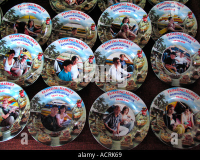 Schwimmende Touristenattraktion Markt Damnoen Saduak in der Nähe von Bangkok Thailand Stockfoto