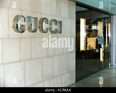 Designer-Shop vorne Gucci Orchard Road Singapur Stockfoto