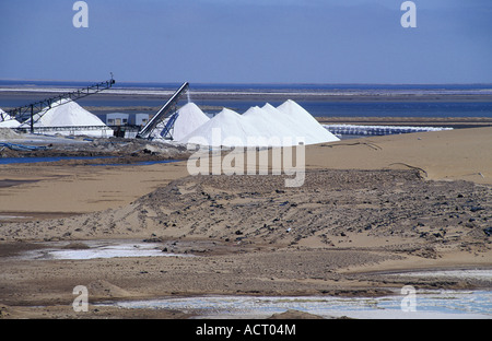 Blick auf Salz funktioniert Walvis Bay, Namibia Stockfoto