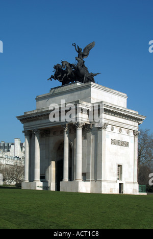 Westminster Hyde Park Corner Verfassung Bogen ursprünglich bekannt als Wellington Arch Stockfoto