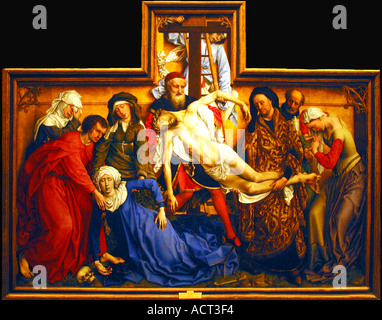 Die Kreuzabnahme von Rogier Van Der Weyden flämische Malerei Prado Museum Madrid Spanien Espana Europa EU Stockfoto