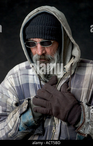 Thomas Anderson 53 Jahre alte Vietnam Tierarzt 26 Jahre obdachlos Januar 2004 Tucson AZ USA Stockfoto