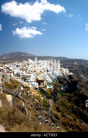 Blick von Thira griechischen Insel Santorini Griechenland Europa Stockfoto