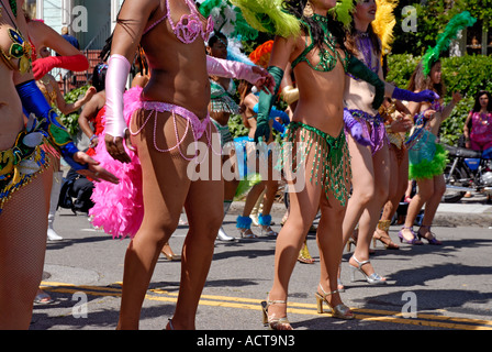 "Tanzende Mädchen, ^ Carnaval, San Francisco" Stockfoto