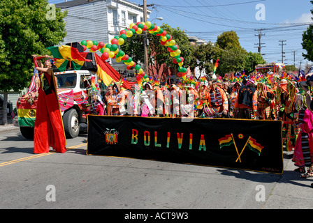 "Bolivien ^ Banner, ^ Carnaval, San Francisco" Stockfoto