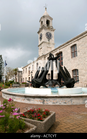 Touristischen Ständen außerhalb eines Gebäudes bei der Royal Naval Dockyards in Hamilton, Bermuda. Stockfoto