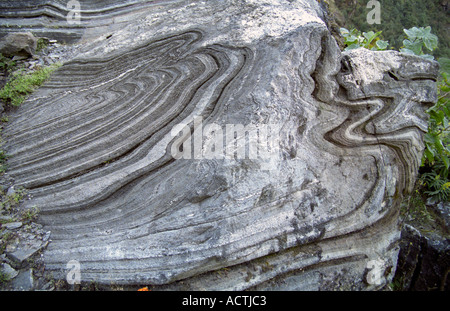 Verwitterte Felsen Texturen in Everest Tal Nepal Stockfoto
