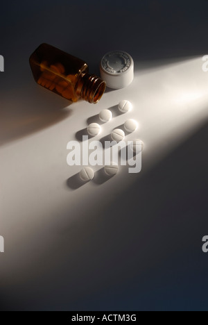 Medizin-Pillen und Pille Flasche Stockfoto