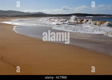 Braunen Wellen auf abgelegenen isoliert drei Meile Moomomi Strand Molokai Hawaii Stockfoto