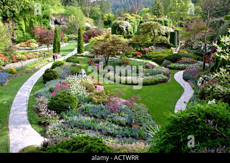 LANDSCHAFTSANSICHT DER BUCHART GÄRTEN IN VICTORIA AUS HOHEN PONT Stockfoto