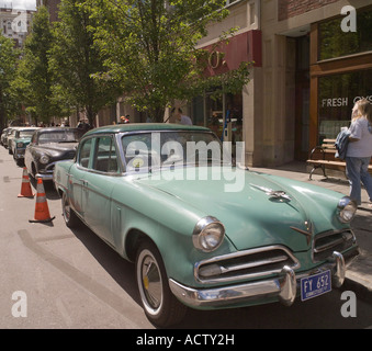 Chapel Street, New Haven, Connecticut, USA, 1950er Jahre Makeover für neuen Indiana Jones Film Stockfoto