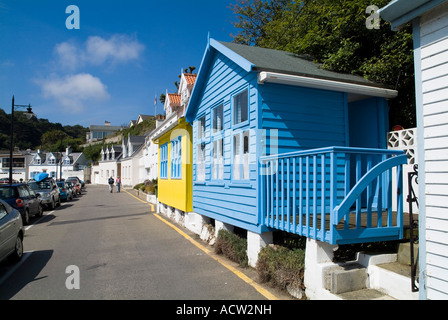 dh Rozel ST MARTIN JERSEY Village am Wasser bemalte Hütten Häuser Häuser Inseln Stockfoto