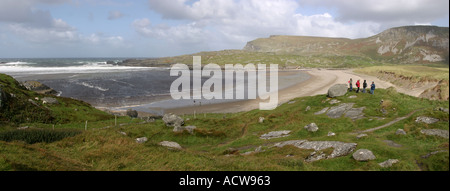 Irland County Donegal Glencolmcille Strang Panorama Stockfoto