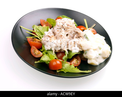 Geräucherte Makrele Salat mit Kartoffelsalat Stockfoto