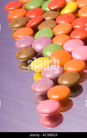 Nahaufnahme von Smarties Süßigkeiten Zucker beschichtete Süßigkeiten Stockfoto