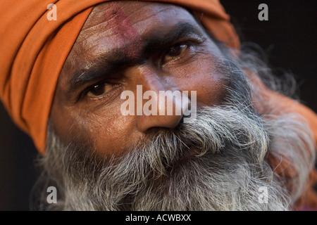 Heiligen bärtigen Mann Varanasi Benares Indien Stockfoto