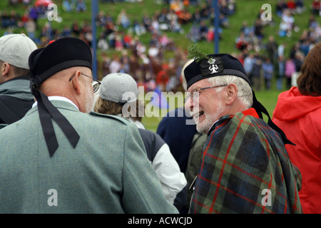 Gespräch, Blair Atholl Highland Games, Blair Atholl, Perthshire, Schottland Stockfoto