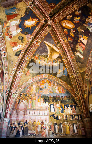 "Santa Maria Novella" 'Spanische Kapelle' "Capelloni Degli Spagnoli" Decke zeigt St Peter Peters das Schiff im Sturm Florenz Italien Stockfoto