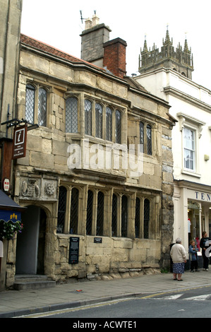 Gericht eine feine Ende des 15. Jahrhunderts Stadthaus Glastonbury Somerset England Stockfoto