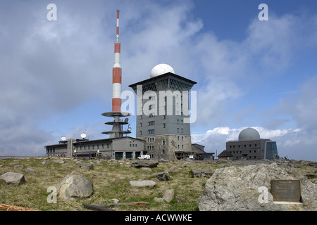Bauten und Anlagen auf Brocken in die Harzer Berge-Deutschland Stockfoto