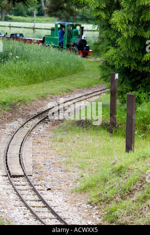 Lady Val Motor an Stansted Park Light Railway Hampshire in England Stockfoto