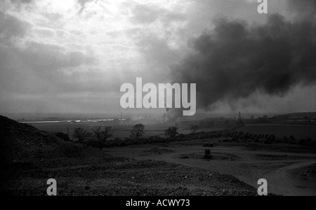 Die Szene am Nypro Chemiefabrik in Flixborough am Tag nach der Explosion im Juni 1974 Stockfoto