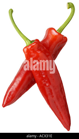ZWEI SÜßE PAPRIKA SCHNEIDEN Stockfoto