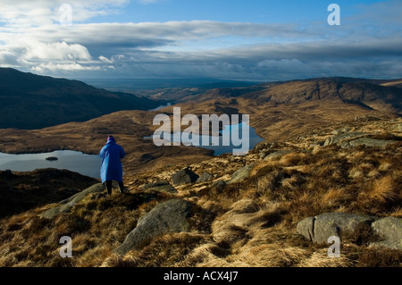 Die Glenhead Seen von Craiglee, Dungeon Range, im Galloway Hills, Dumfries and Galloway, Schottland, Großbritannien Stockfoto