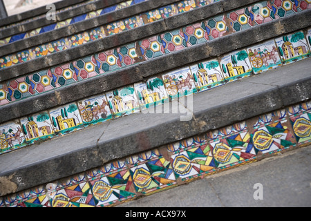 Scalinata Santa Maria Del Monte Caltagirone Sizilien Italien Stockfoto