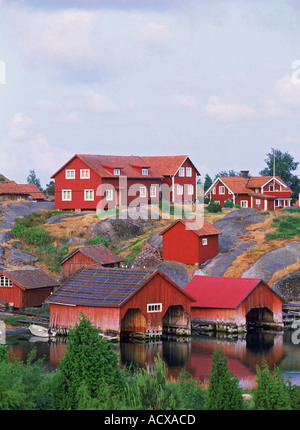 Dorf von Harstena im Gryts-Archipel in der Ostsee auf Ost-Küste von Schweden Stockfoto