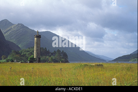Glenfinnan Monument, Bonnie Prince Charlie an der Spitze von Loch Shiel, Highland, Schottland Stockfoto