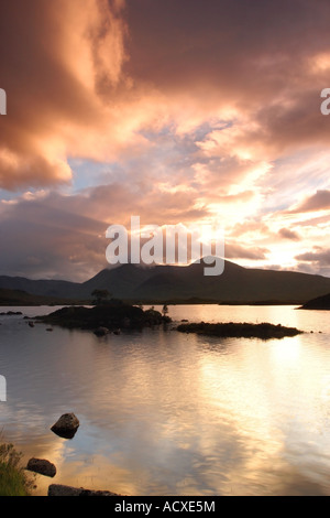 Sonnenuntergang über the Black Mount und man Na h Achlaise Rannoch Moor Scotland UK Stockfoto