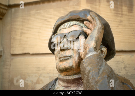 1985-Statue von Evert Taube am Järntorget vor Södra Bankohuset, Stockholm, Schweden, EU. Stockfoto