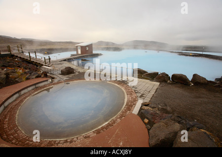 Geothermische Spa Mývatn Nature Baths (Jarðböð), Myvatn, Island Stockfoto