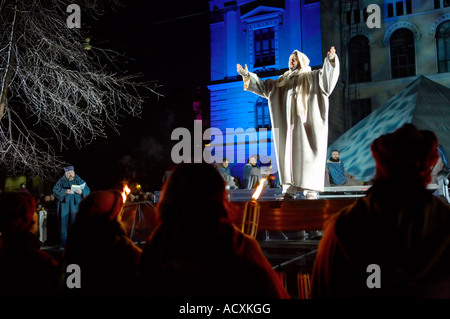 Ökumenische Passionsspiel, Via Crucis - Kreuzweg, Helsinki, Finnland Stockfoto