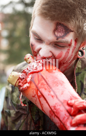 Ein Zombie Walk Event in Helsinki Stockfoto