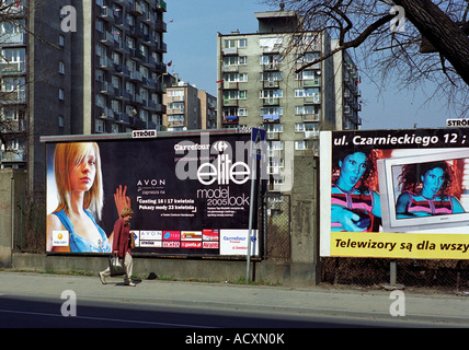 Plakate auf der Strasse, Poznan, Polen Stockfoto