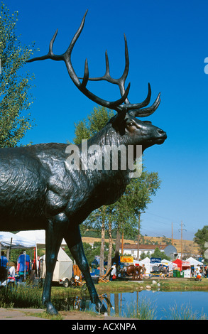 Statue von Lyck im Lincoln Park Kunst im Park Festival Steamboat Springs CO USA Stockfoto