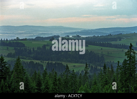 Landschaft der landwirtschaftlichen Flächen in der hohen Tatra, Polen Stockfoto