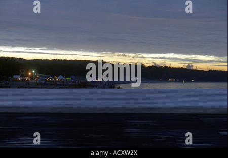 Der Mole in Sopot in der Nacht, Polen Stockfoto