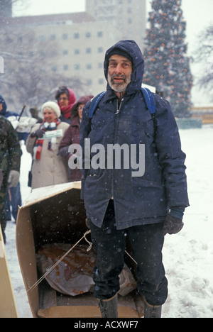 Demonstration gegen Obdachlosigkeit Stockfoto