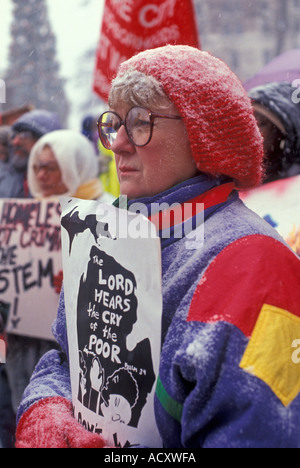 Demonstration gegen Obdachlosigkeit Stockfoto