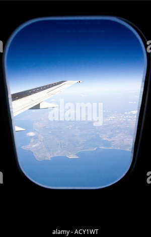 Blick aus dem Flugzeug Stockfoto