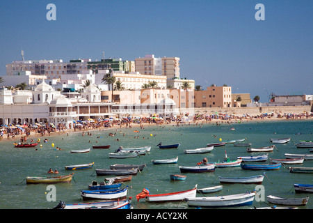 La Palma-Strand in der Bucht von La Caleta in Cadiz, Spanien Stockfoto