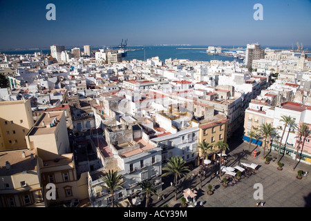 Blick vom Torre de Poniente (Westturm) in Cadiz, Spanien Stockfoto