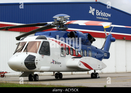 Bristows Sikorsky S-92 Hubschrauber Bristows Base in Flughafen Aberdeen, Scotland, UK Stockfoto