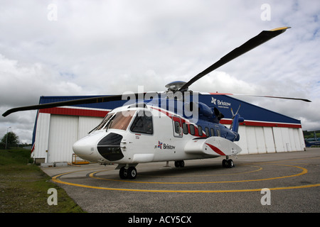 Bristows Sikorsky S-92 Hubschrauber Bristows Base in Flughafen Aberdeen, Scotland, UK Stockfoto